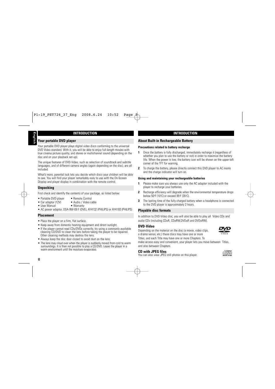 Philips PET726-37B User Manual | Page 8 / 19