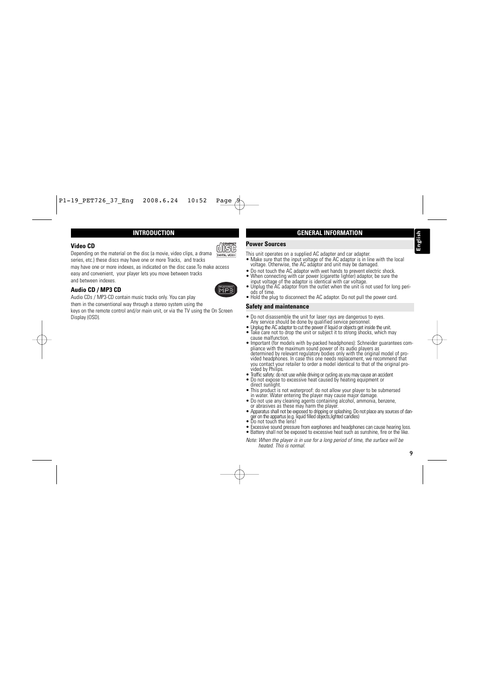 Philips PET726-37B User Manual | Page 9 / 19