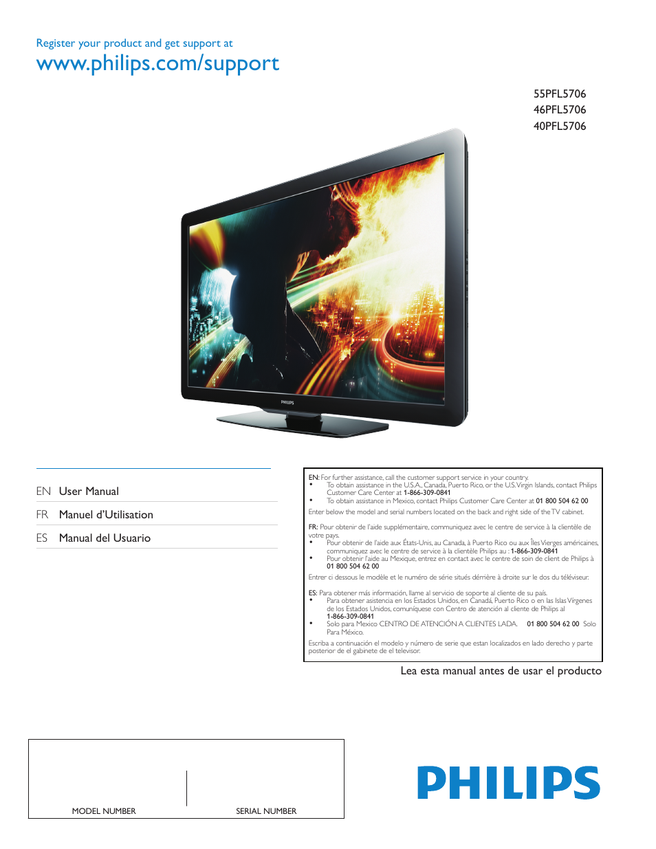 Philips 40PFL5706-F7 User Manual | 54 pages