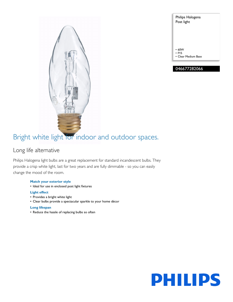Philips 046677282066 User Manual | 2 pages
