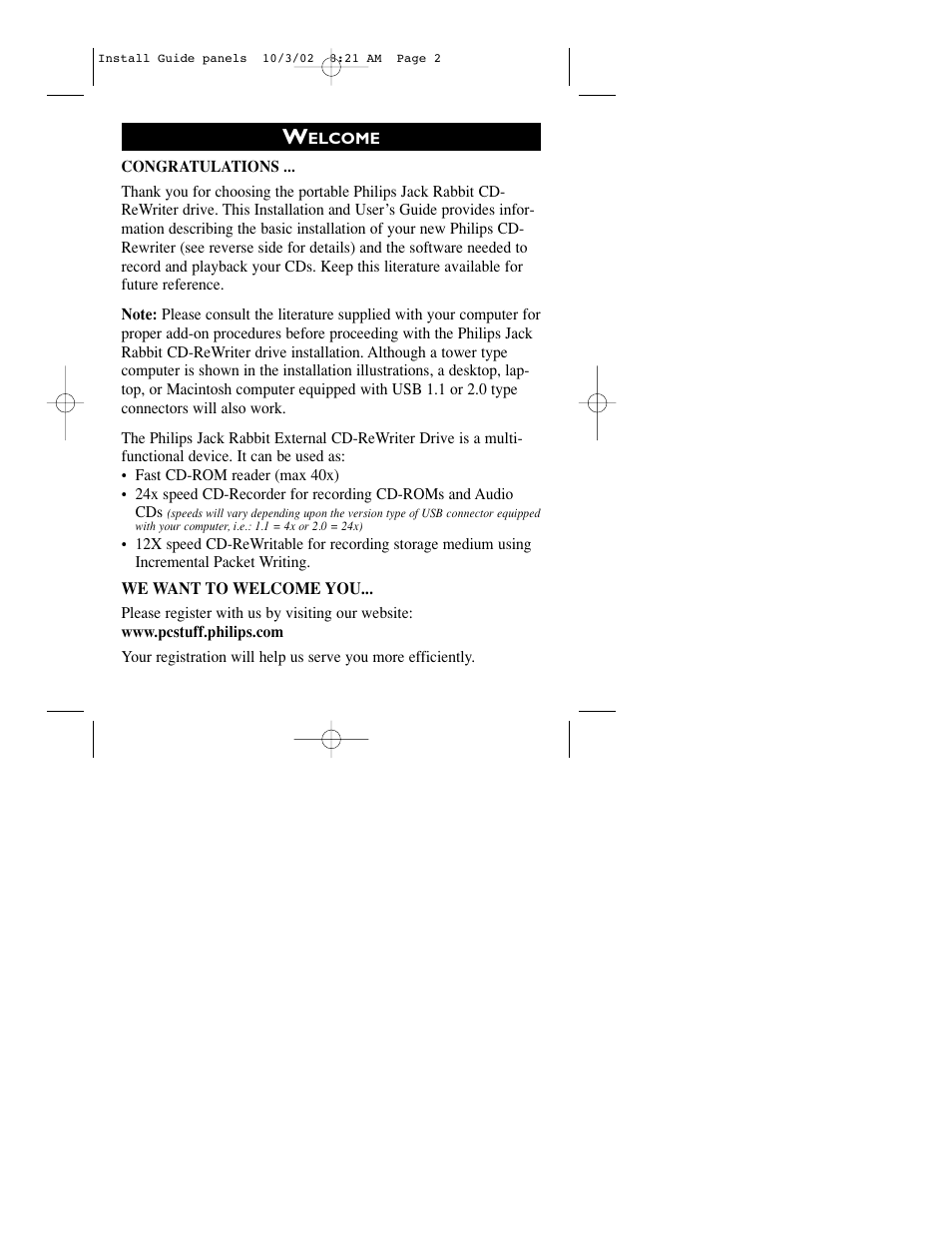 Philips JR24CDRW User Manual | Page 2 / 24