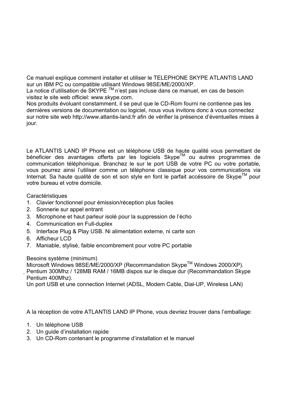 1 introduction, 1 généralités, 2 contenu de la boite | Atlantis Land A02-IPH101_MX01 User Manual | Page 14 / 26
