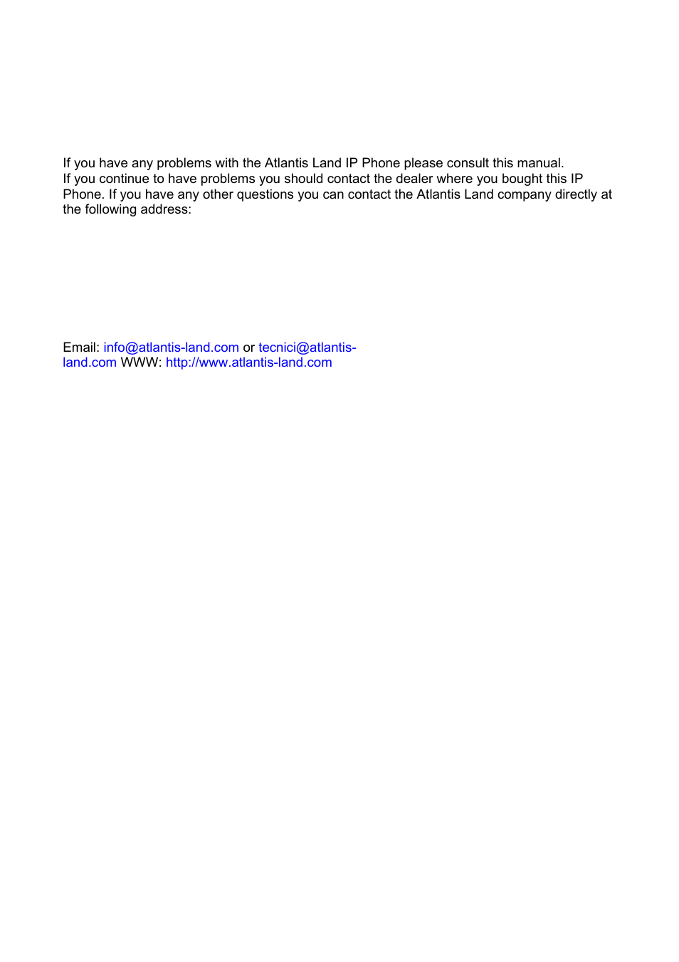 Support | Atlantis Land A02-IPH101_MX01 User Manual | Page 26 / 26