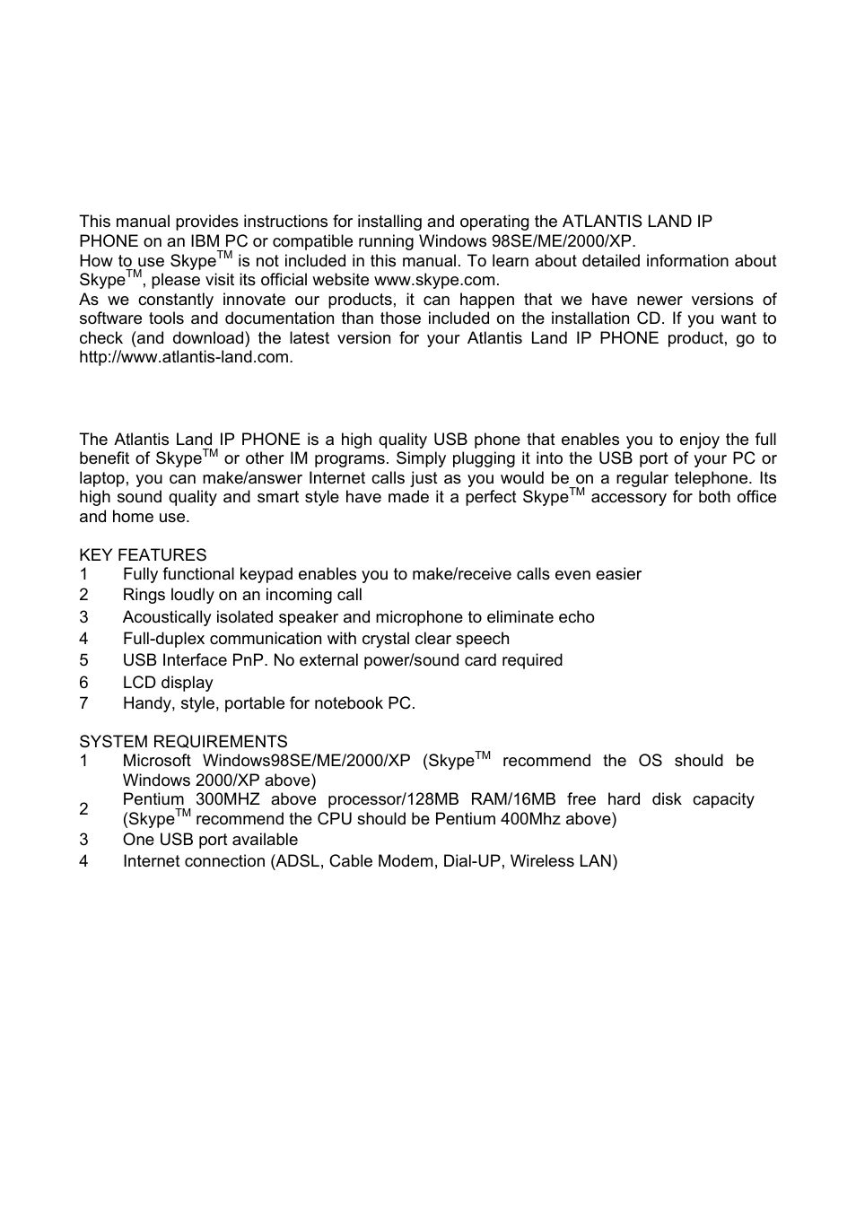 1 introduction, 1 overview | Atlantis Land A02-IPH101_MX01 User Manual | Page 5 / 26