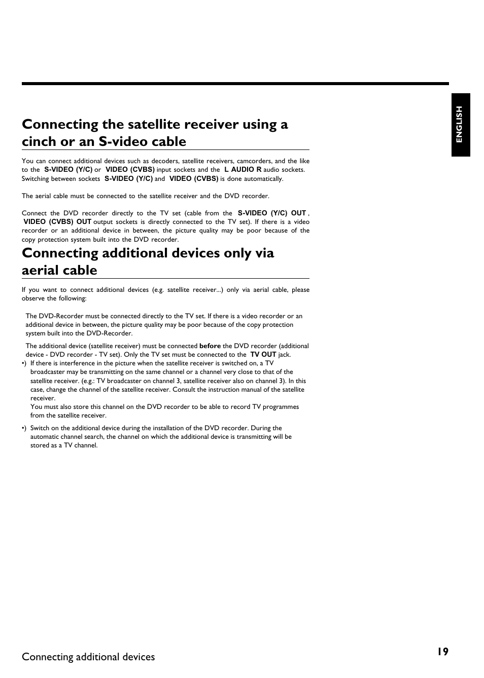 Connecting additional devices | Philips DVDR615-17 User Manual | Page 31 / 192