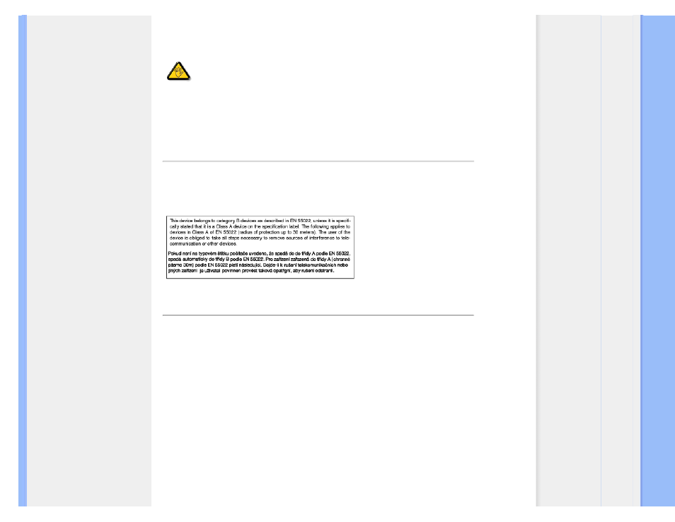 En 55022 compliance (czech, Republic only), Polish center for testing and | Certification notice | Philips 190EL1SB-00 User Manual | Page 16 / 88