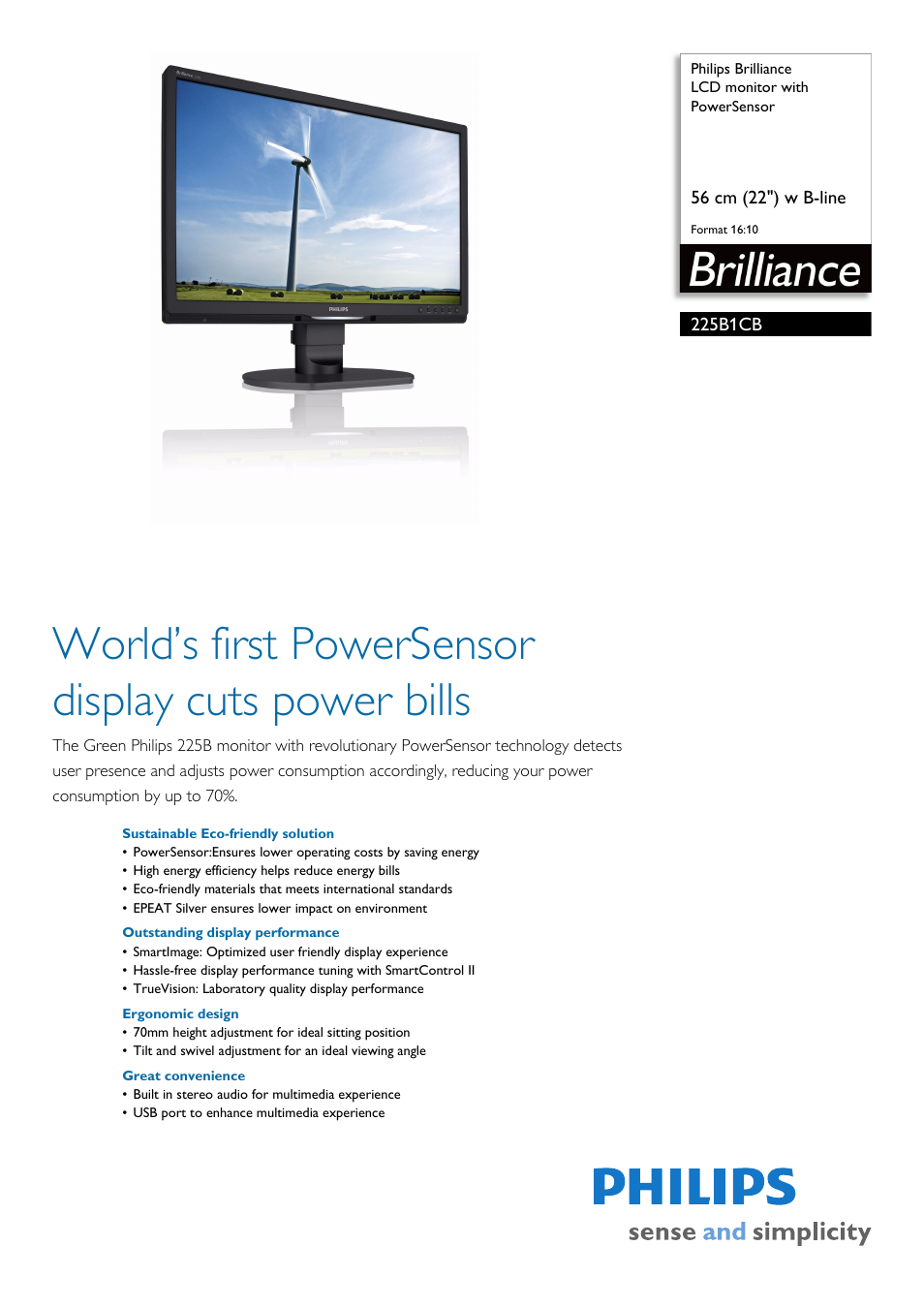 Philips 225B1CB-00 User Manual | 3 pages