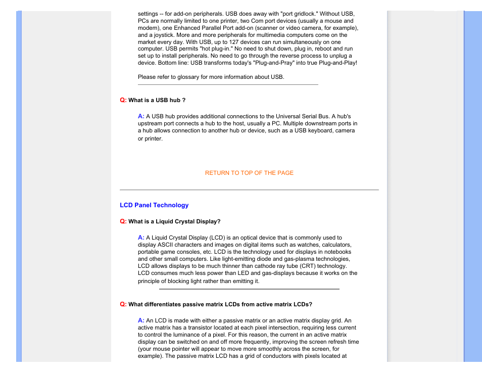 Lcd panel technology | Philips 220C1SW-00 User Manual | Page 8 / 107