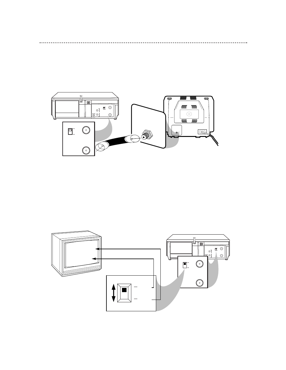 Hookups without a cable box (cont’d) 7, Ch3 / ch4 switch, Plug in the power cords of the tv and the vcp | Ch 4 or ch 3, Ch3 ch4 | Philips VP115CAT User Manual | Page 7 / 28