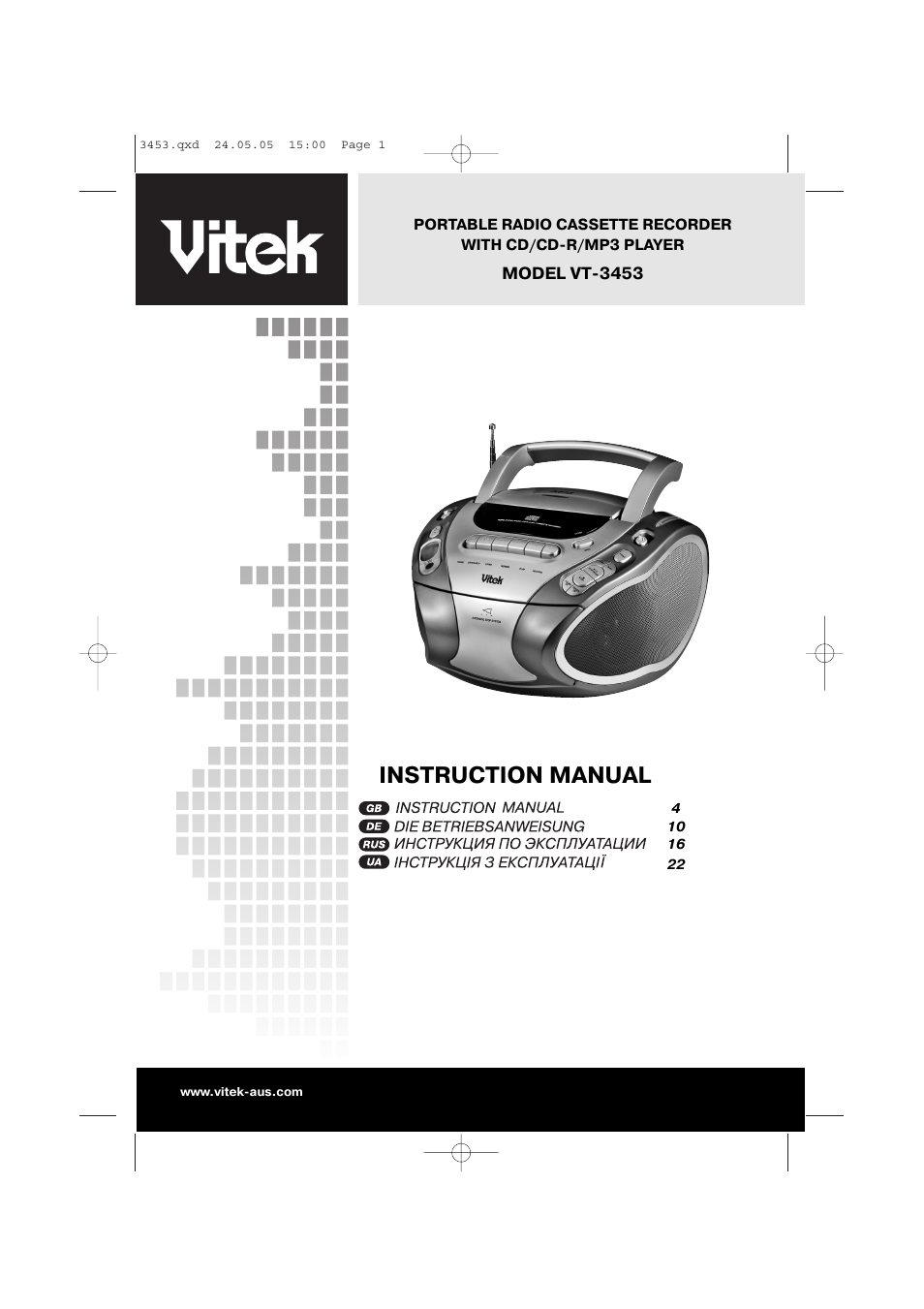 Vitek VT-3453 User Manual | 28 pages