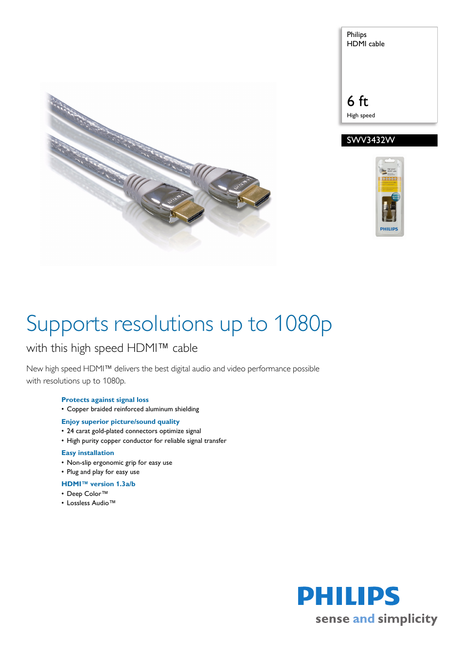 Philips SWV3432W-17 User Manual | 2 pages