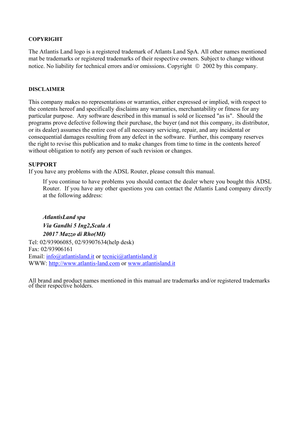 Atlantis Land Mistral Lan Router ISDN User Manual | Page 2 / 48