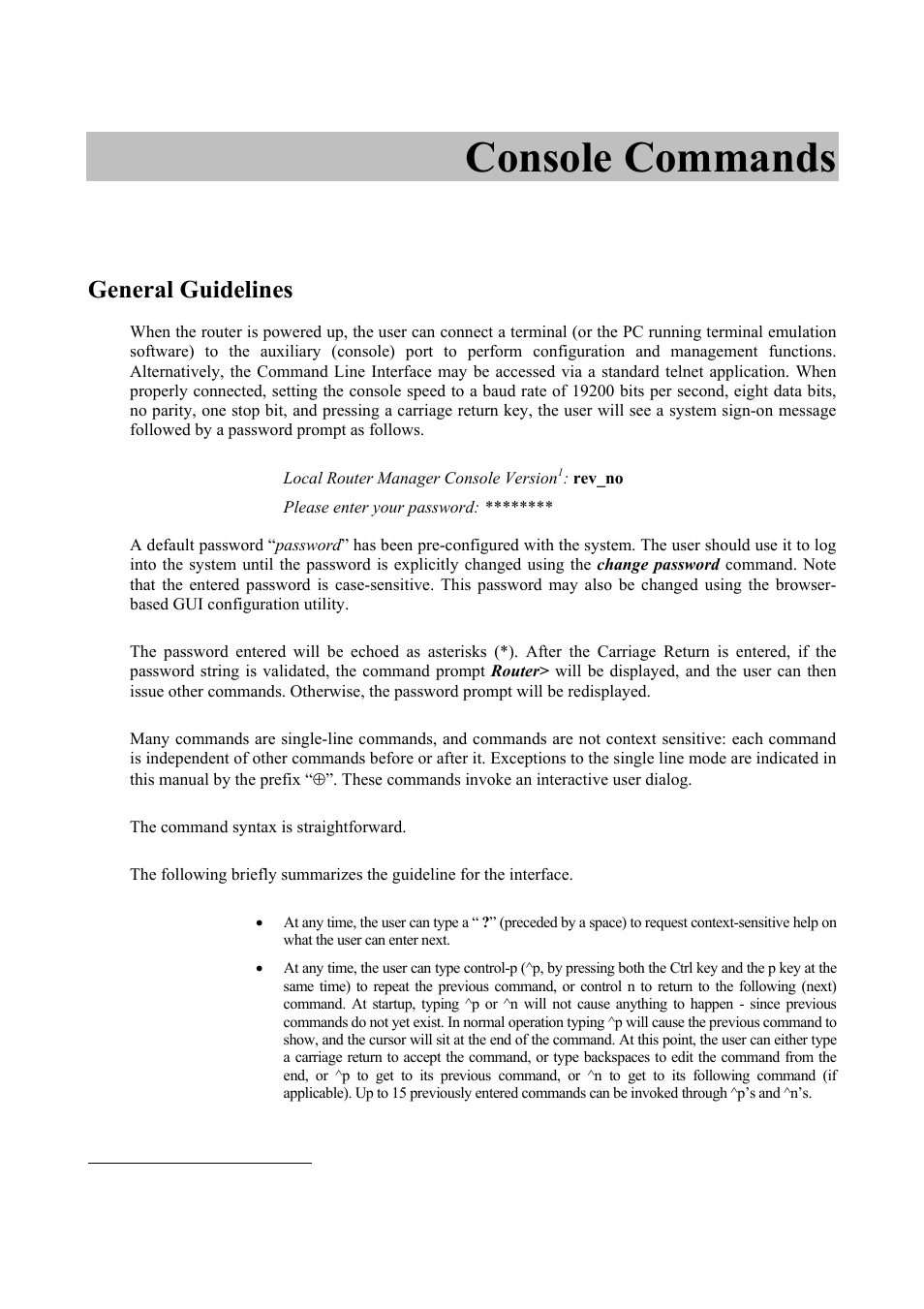 Console commands, General guidelines | Atlantis Land Mistral Lan Router ISDN User Manual | Page 3 / 48