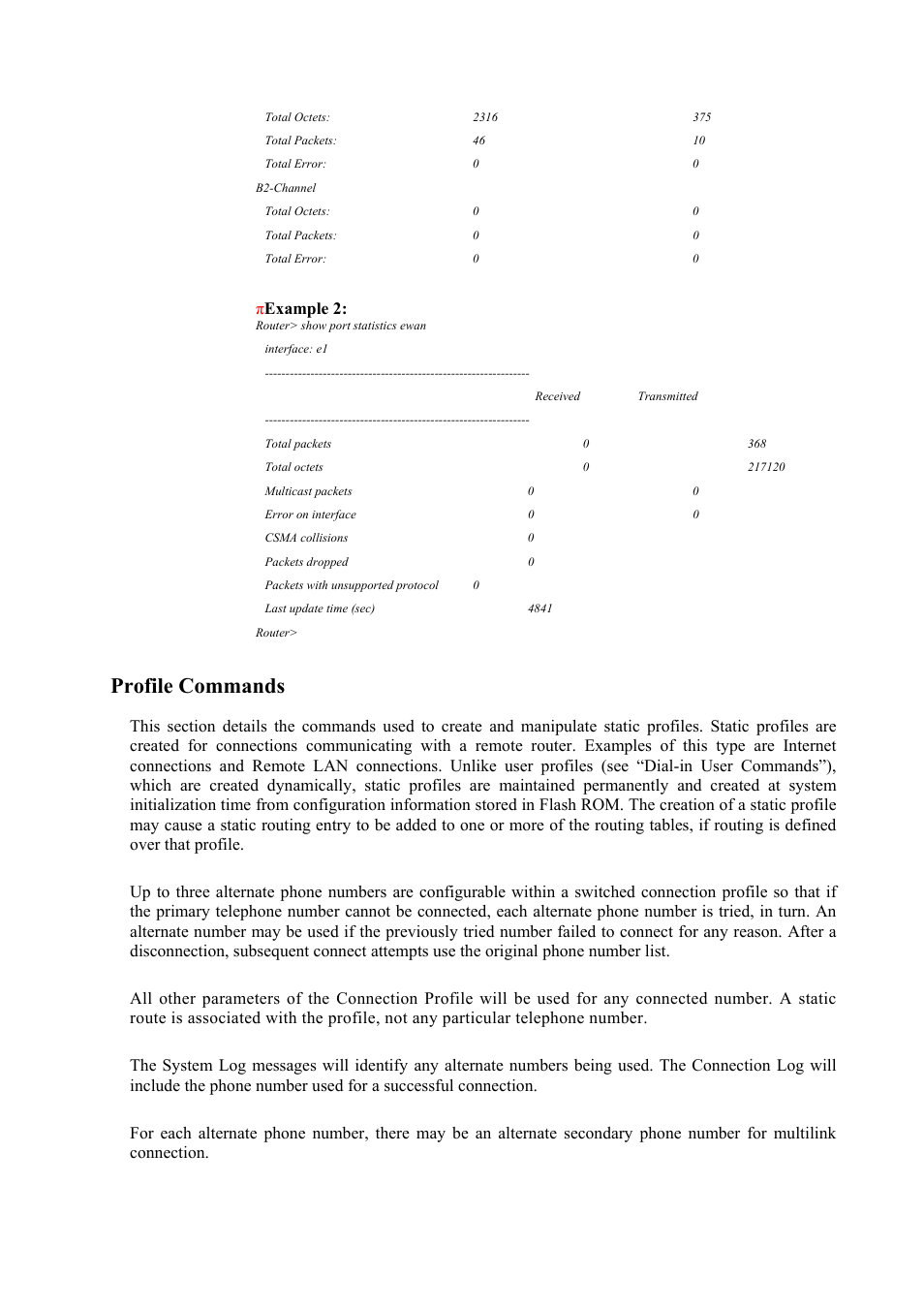 Profile commands, Πexample 2 | Atlantis Land Mistral Lan Router ISDN User Manual | Page 34 / 48