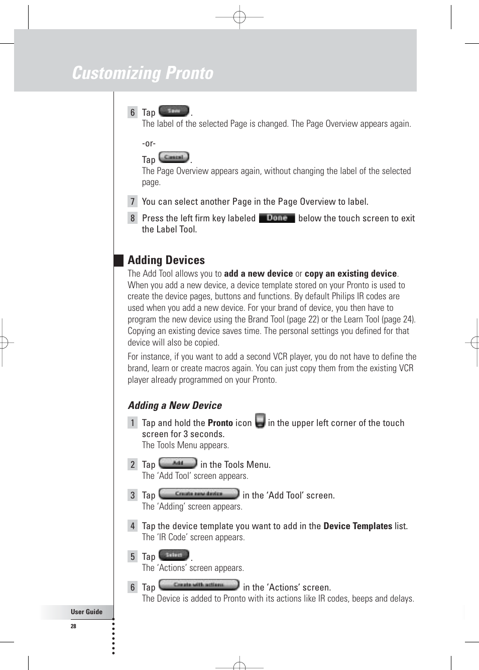 Customizing pronto, Adding devices | Philips Pronto Home Theater Control Panel TSU3500 User Manual | Page 28 / 70