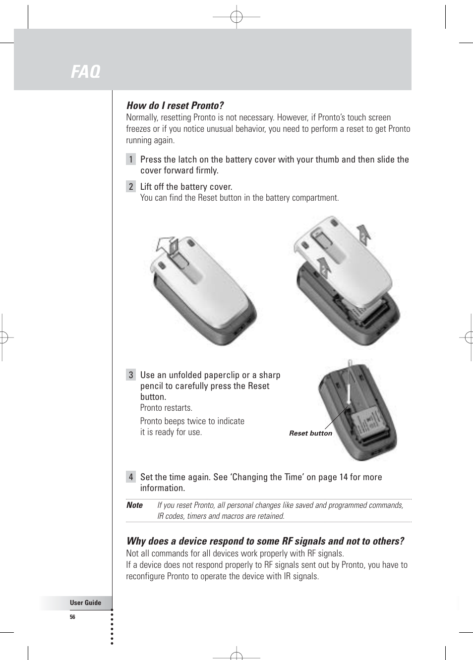 Philips Pronto Home Theater Control Panel TSU3500 User Manual | Page 56 / 70