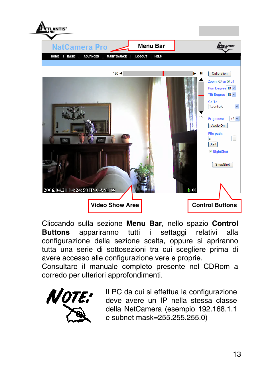 Italiano | Atlantis Land A02-IPCAM2-W54 User Manual | Page 13 / 35