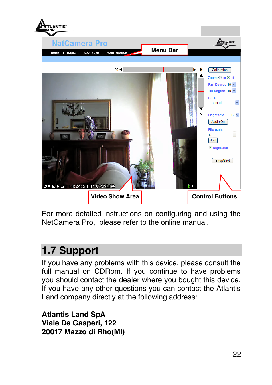 7 support, English | Atlantis Land A02-IPCAM2-W54 User Manual | Page 22 / 35