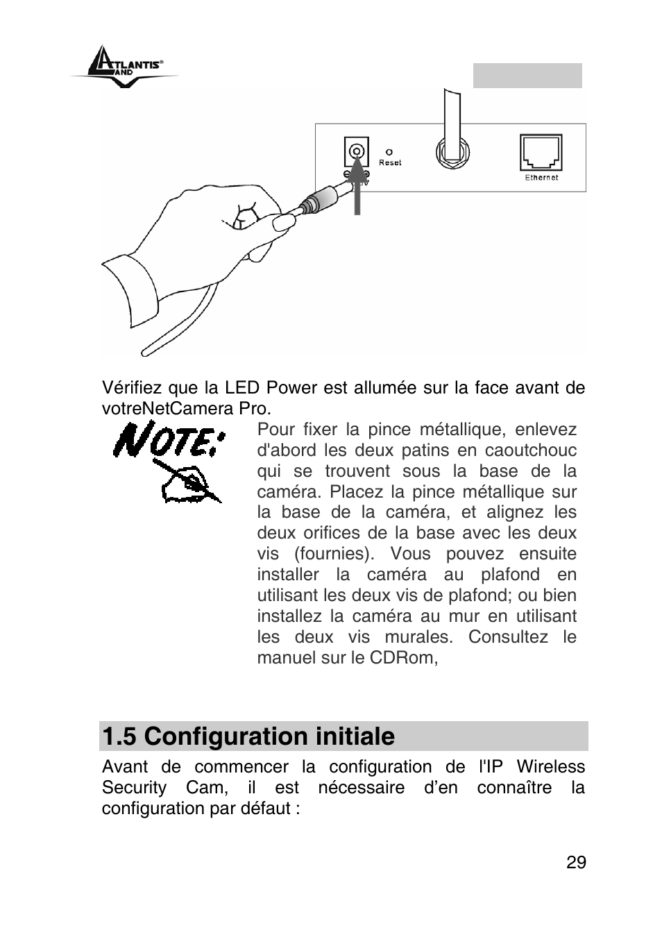5 configuration initiale, Francais | Atlantis Land A02-IPCAM2-W54 User Manual | Page 29 / 35