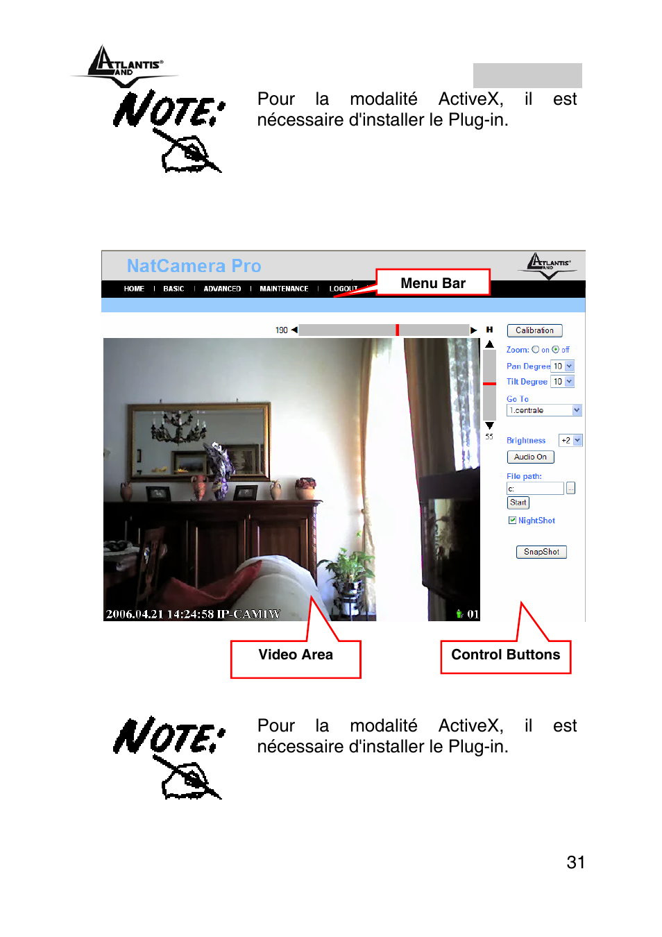 Francais | Atlantis Land A02-IPCAM2-W54 User Manual | Page 31 / 35