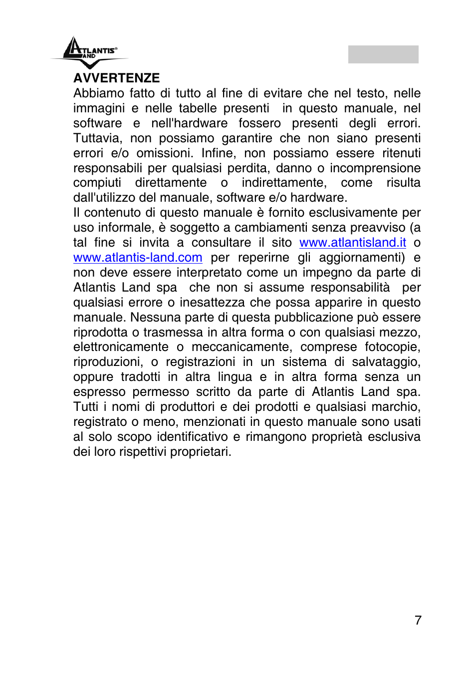 Italiano | Atlantis Land A02-IPCAM2-W54 User Manual | Page 7 / 35