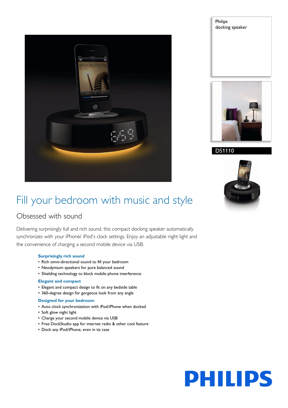 Philips DS1110-37 User Manual | 2 pages