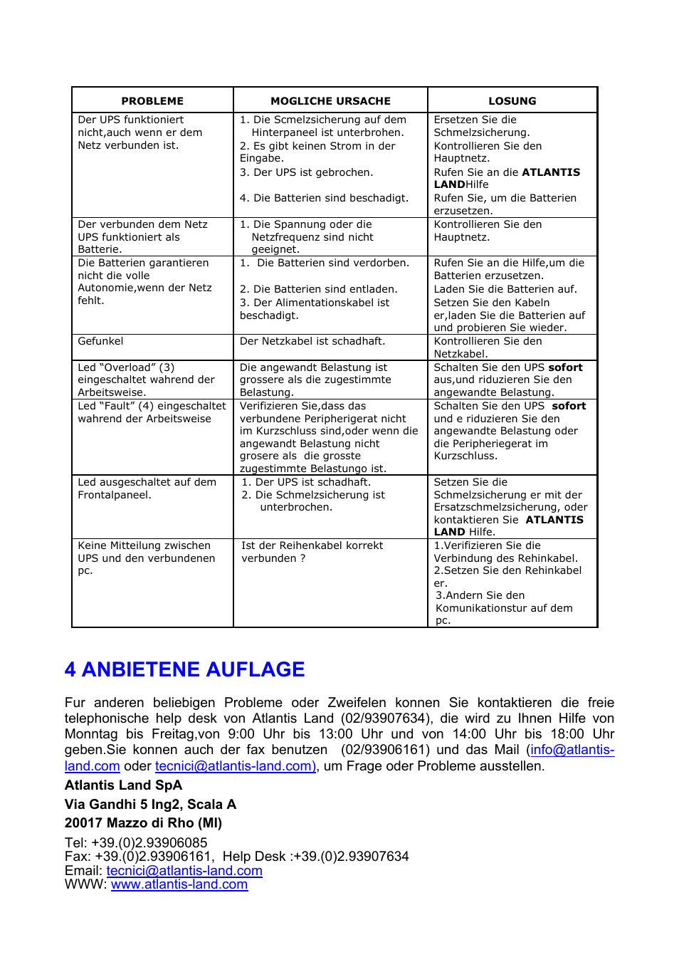 4 anbietene auflage | Atlantis Land A03-S801 User Manual | Page 9 / 17