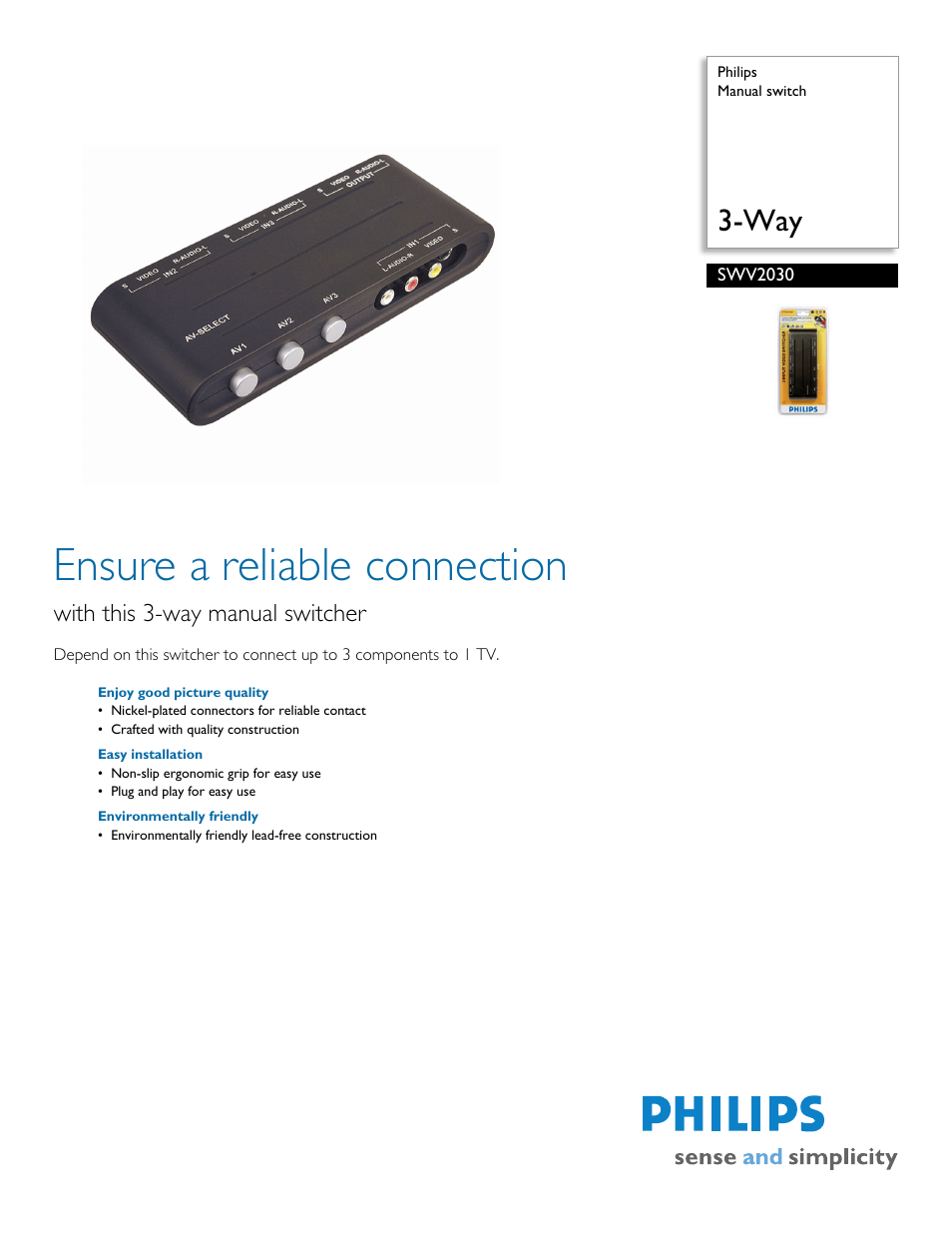 Philips SWV2030-17 User Manual | 2 pages