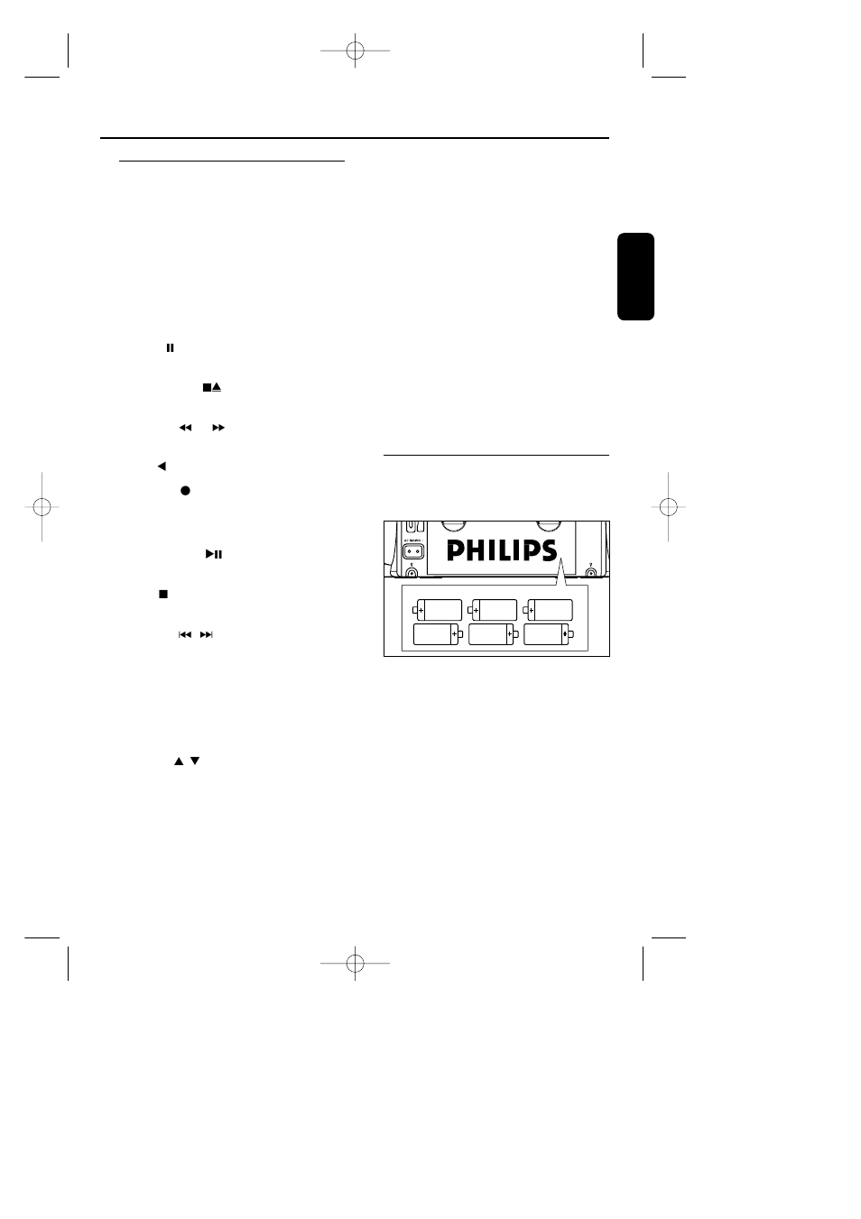 Commandes alimentation | Philips AZ1018 User Manual | Page 21 / 43