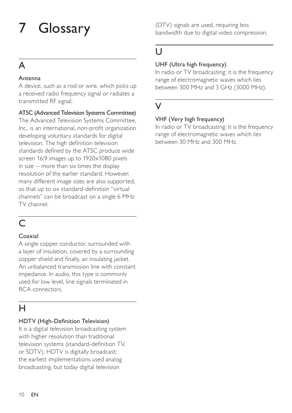 7 glossary | Philips SDV5222T-27 User Manual | Page 10 / 11