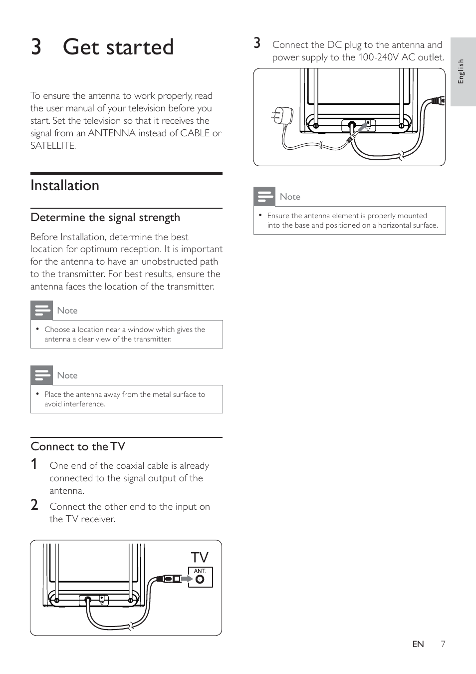 3 get started, Installation | Philips SDV5222T-27 User Manual | Page 7 / 11