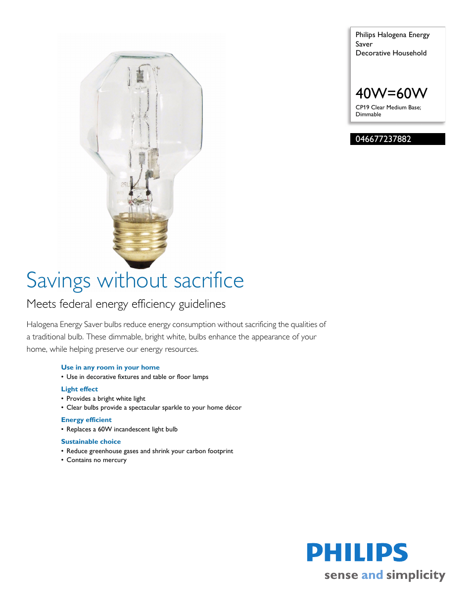 Philips 046677237882 User Manual | 2 pages
