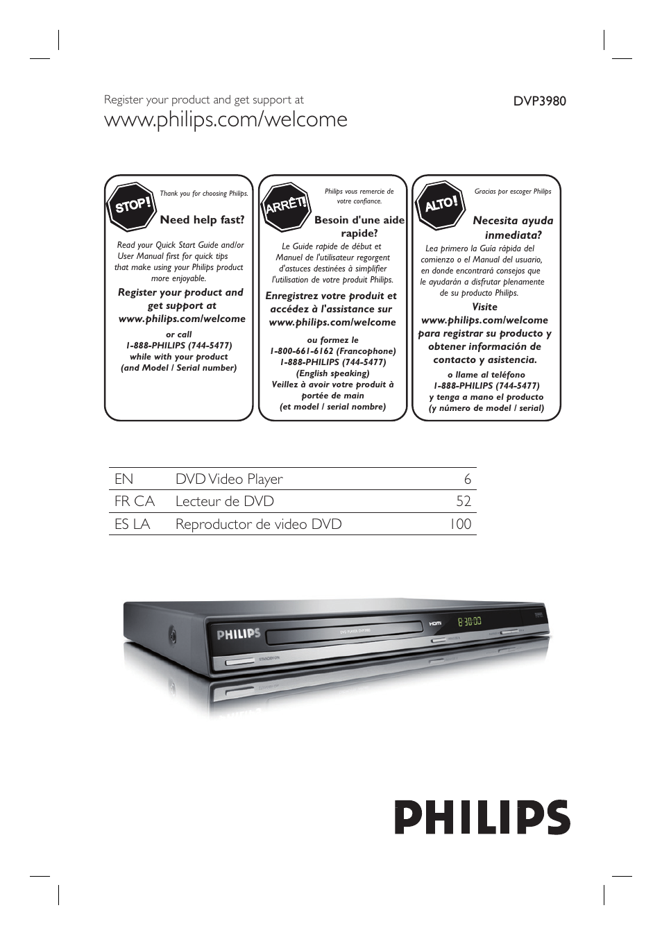 Philips DVP3980-37 User Manual | 51 pages