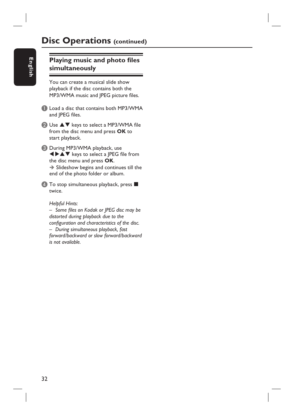 Disc operations | Philips DVP3980-37 User Manual | Page 32 / 51