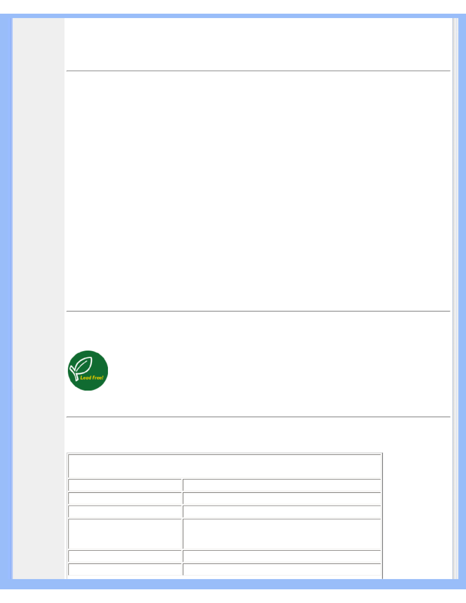 Product information | Philips 170P6EB-27 User Manual | Page 6 / 98