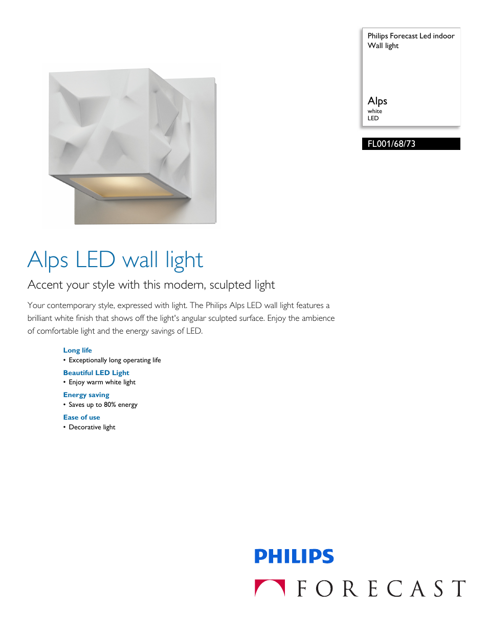 Philips FL0016873 User Manual | 2 pages