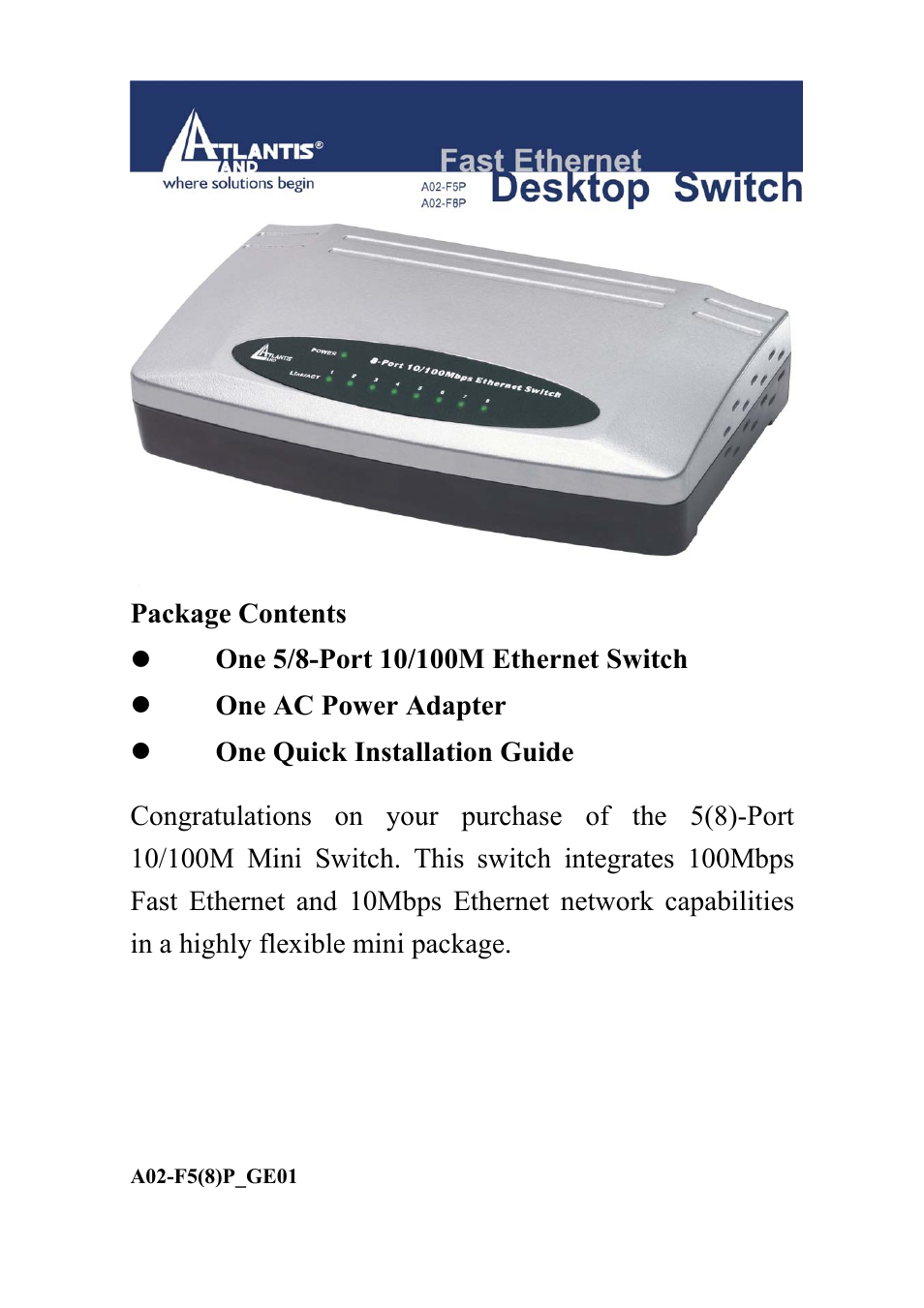 Atlantis A02-F5P User Manual | 10 pages