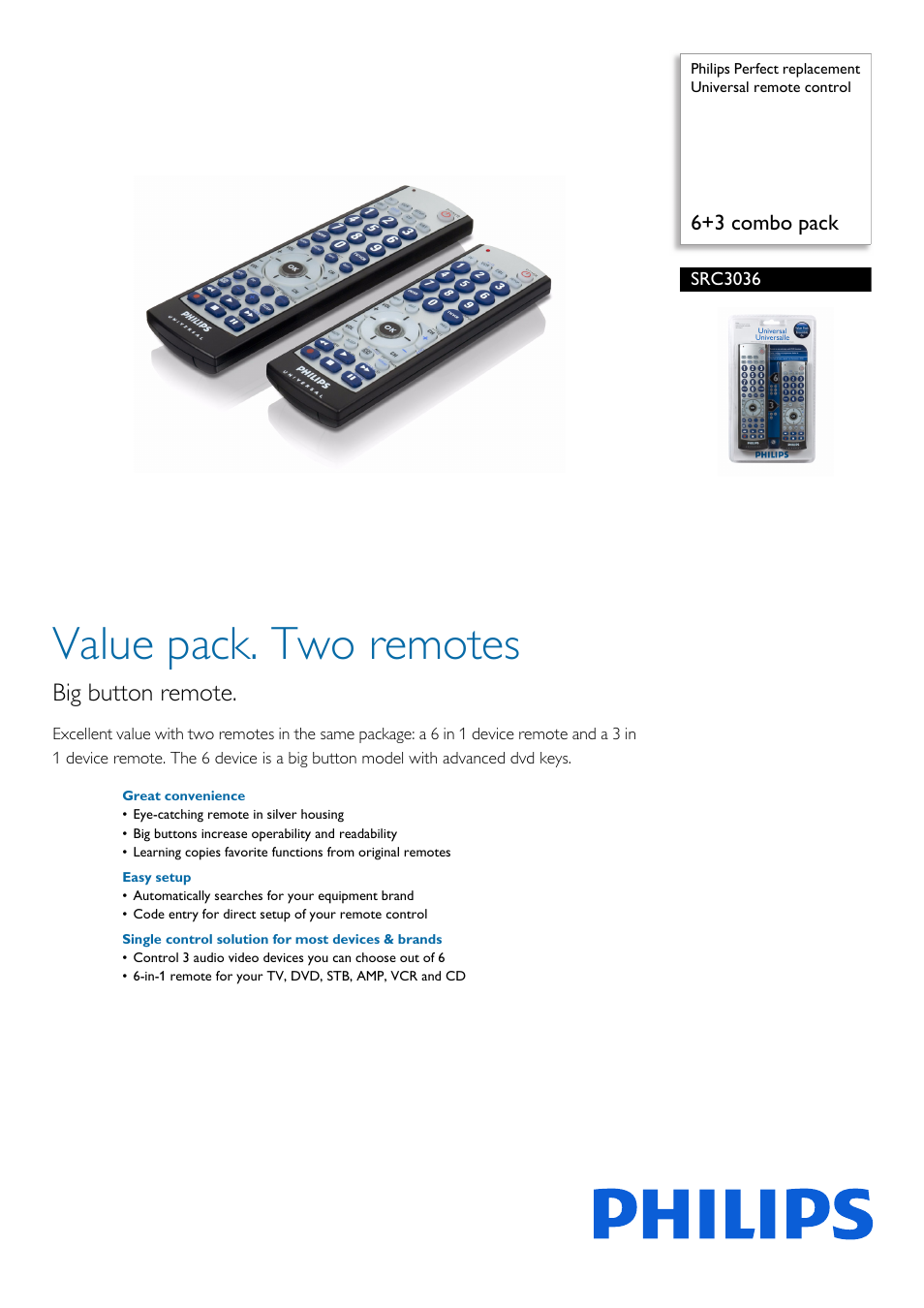 Philips SRC3036-27 User Manual | 2 pages