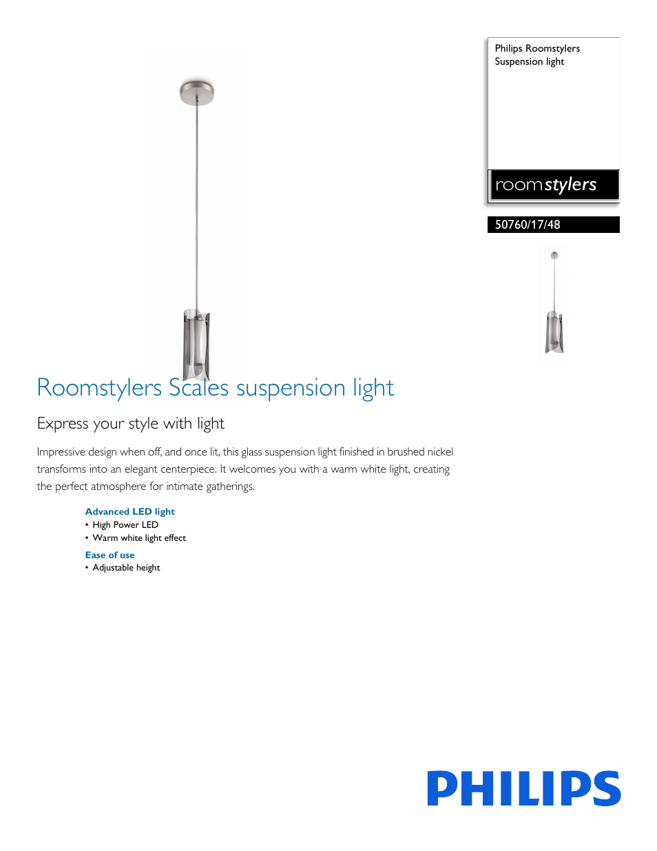 Philips 507601748 User Manual | 2 pages