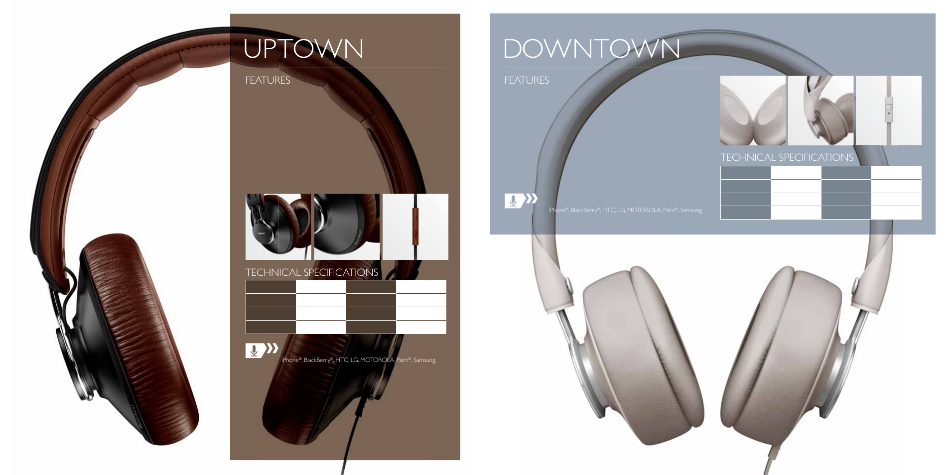 Uptown, Downtown, Features | Technical specifications | Philips SHL5605GY-28 User Manual | Page 12 / 14