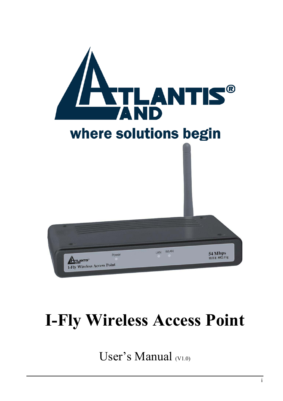 Atlantis Land i I-Fly Wireless Access Point User Manual | 42 pages