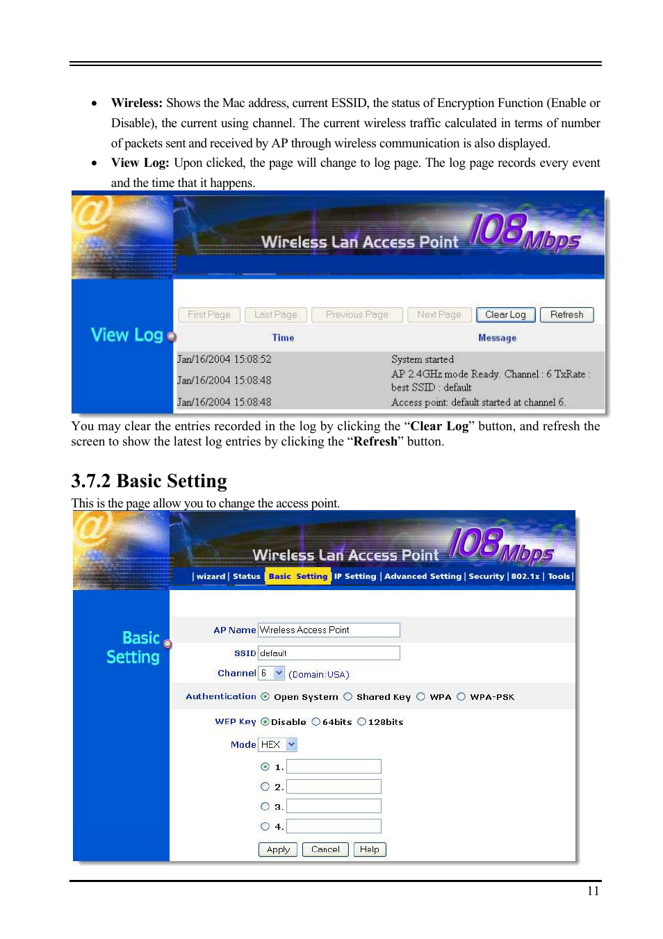 2 basic setting | Atlantis Land i I-Fly Wireless Access Point User Manual | Page 15 / 42