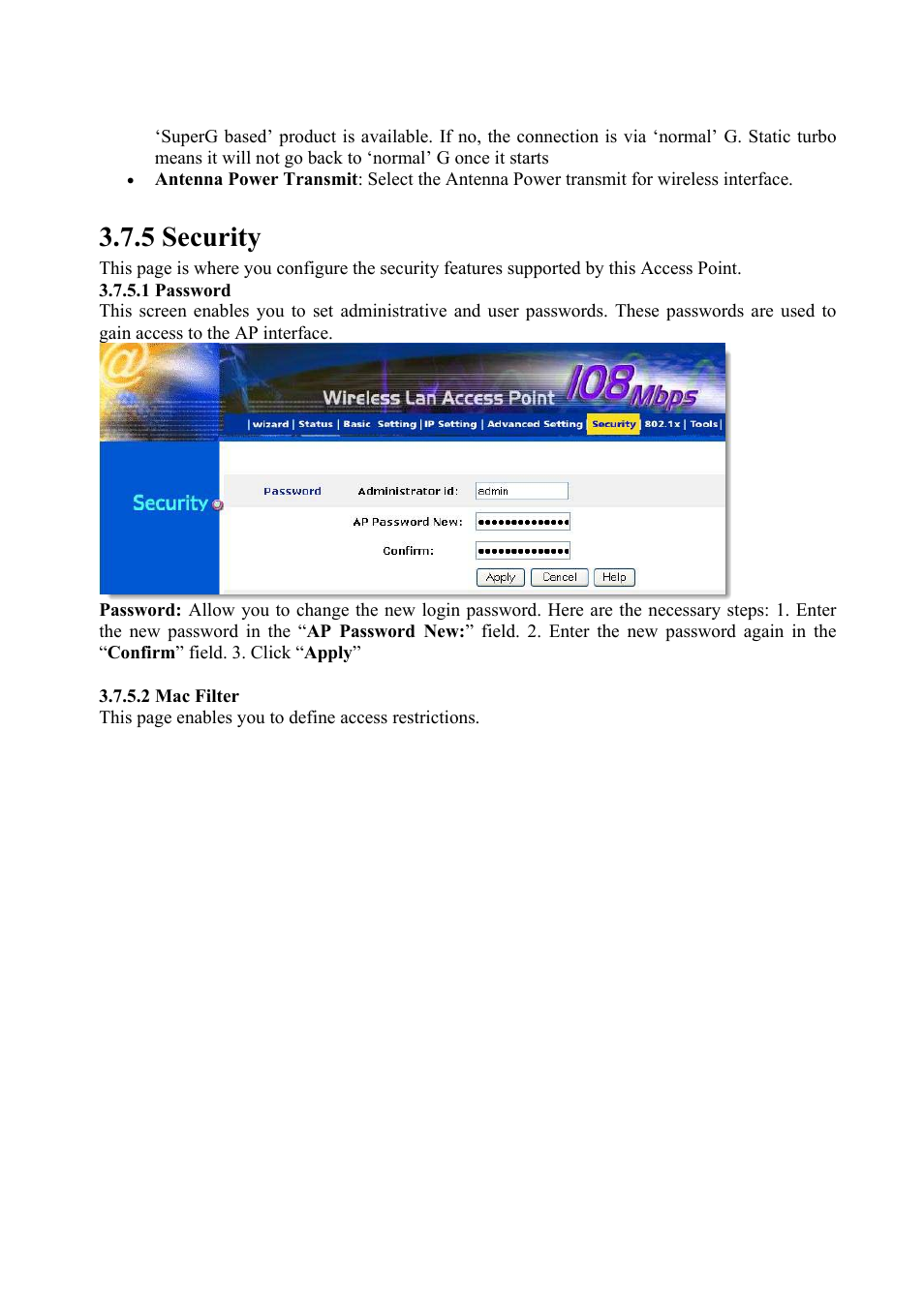 5 security | Atlantis Land i I-Fly Wireless Access Point User Manual | Page 22 / 42
