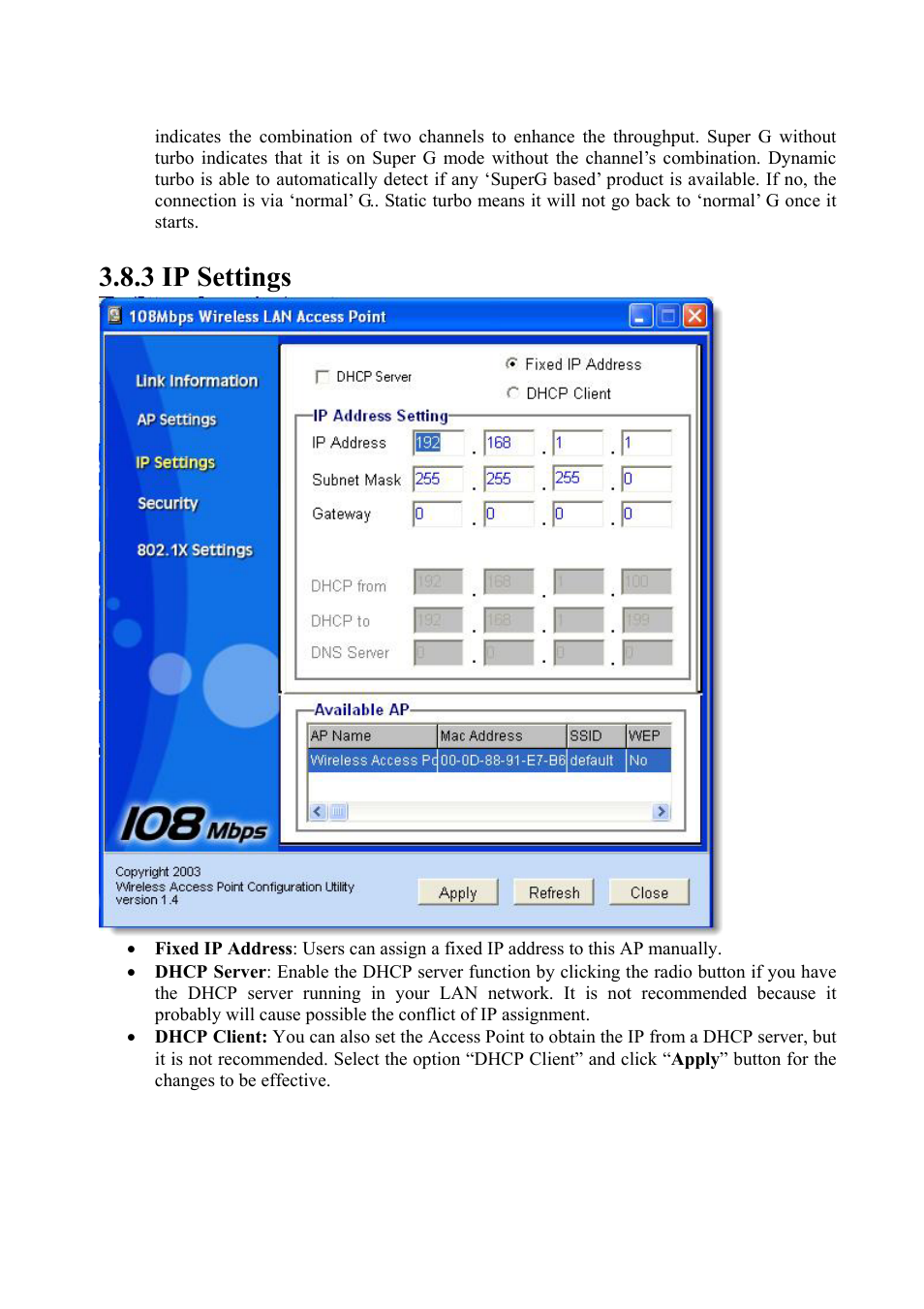 3 ip settings | Atlantis Land i I-Fly Wireless Access Point User Manual | Page 30 / 42