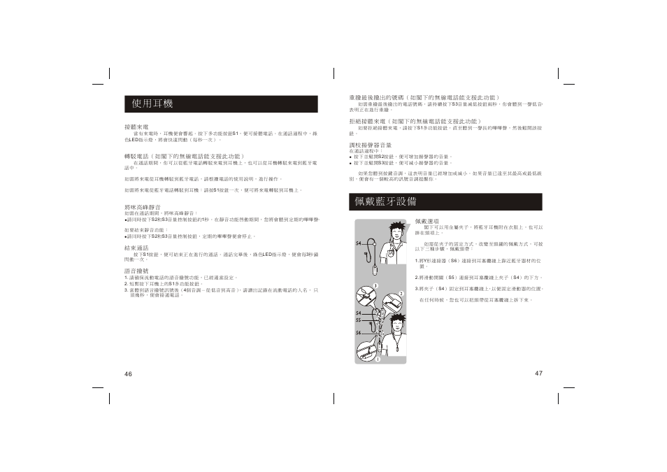 使用耳機, 佩戴藍牙設備 | Philips SHB1300-97 User Manual | Page 24 / 25