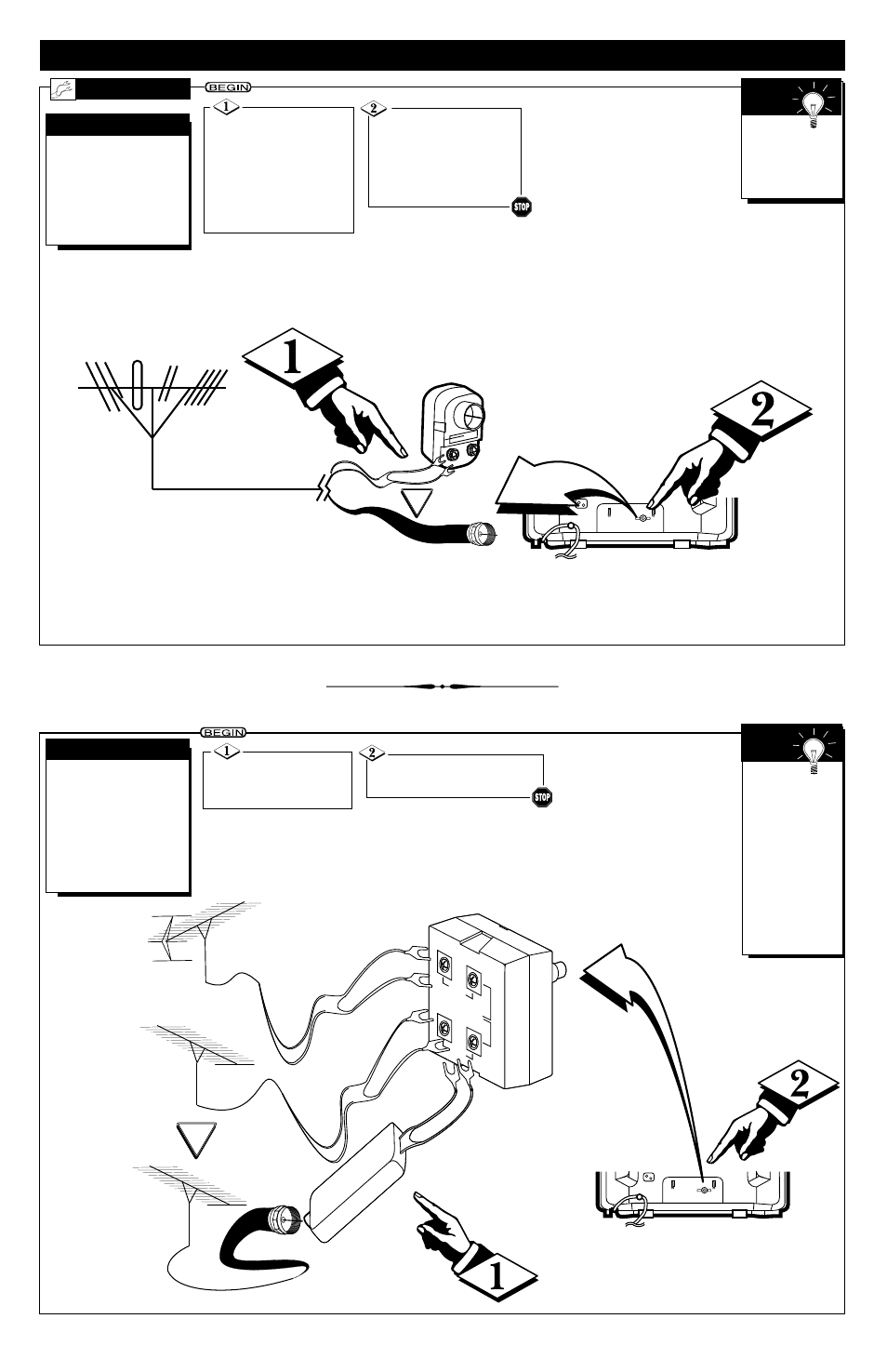 Tv (a, Ooking, Ntenna | Able, Onnections | Philips PR1912B User Manual | Page 2 / 8