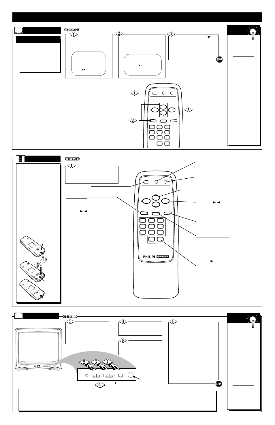 Ow to, P and, Se your | Power channel volume earphone menu audio video | Philips PR1912B User Manual | Page 4 / 8