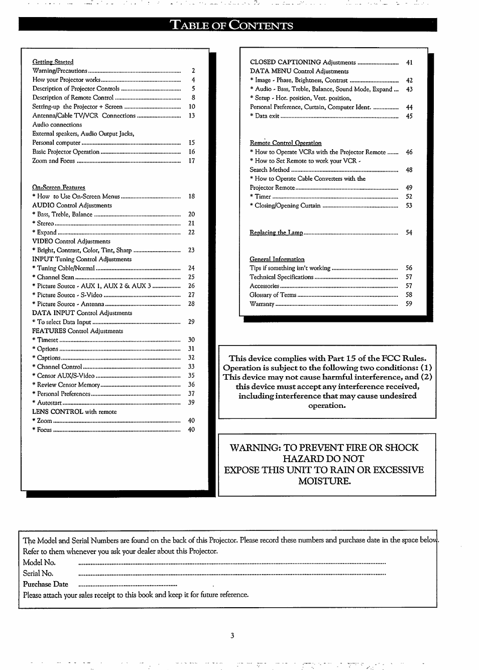 Philips LCD PROJECTOR User Manual | Page 3 / 60