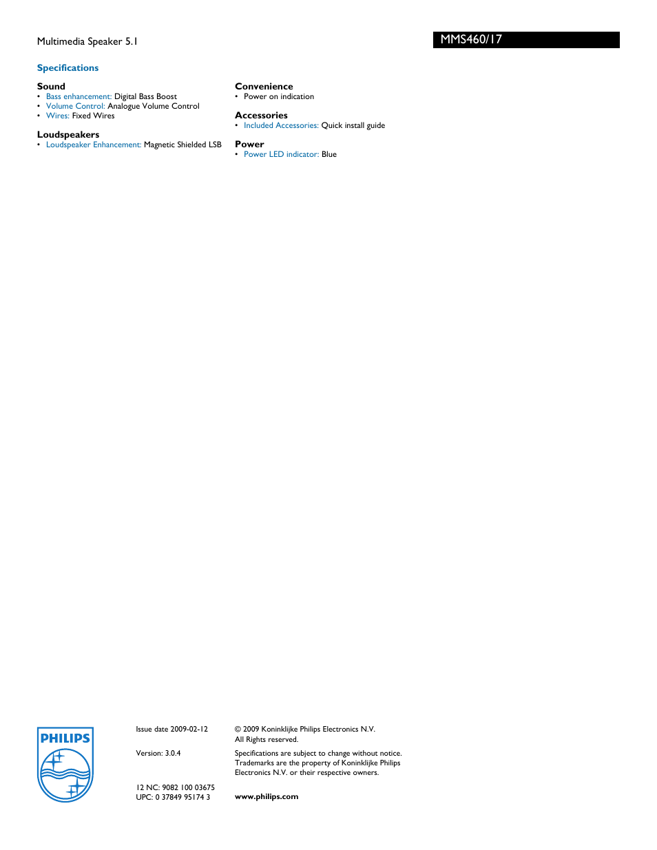 Philips MMS460-17 User Manual | Page 2 / 2