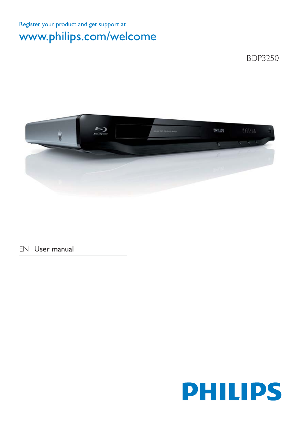 Philips 3000 series Blu-ray Disc- DVD player BDP3250 DivX Plus HD WiFi-Ready BD-Live User Manual | 51 pages